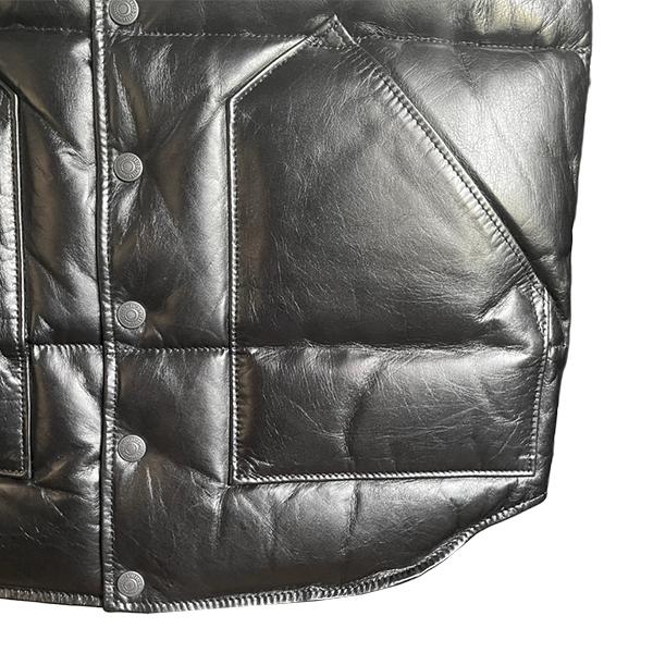 Y'2 LEATHER ワイツーレザー ダウンベスト OV-01 BLACK OIL SOFT HORSE