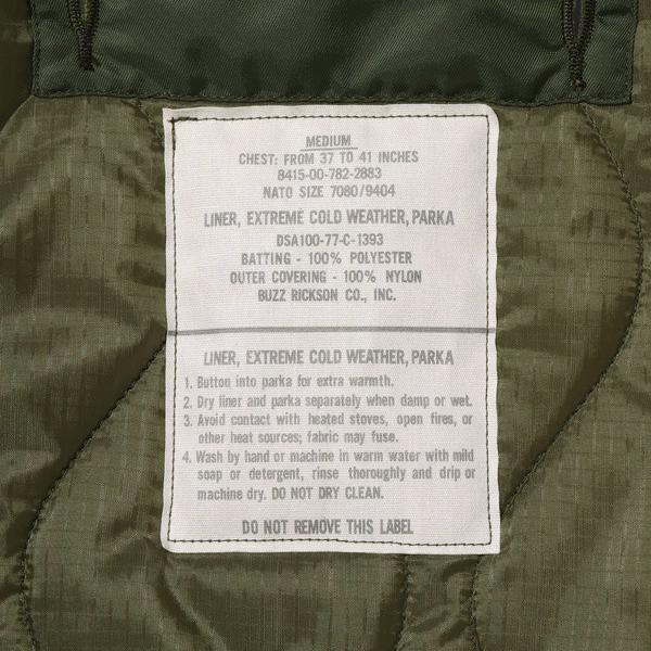 Buzz Rickson's バズリクソンズ ジャケット BR15335 LINER EXTREME COLD WEATHER PARKA ライナー 中綿 キルティング 保温性 ミリタリー アメカジ メンズ 東洋 | BUZZ RICKSON'S | 06