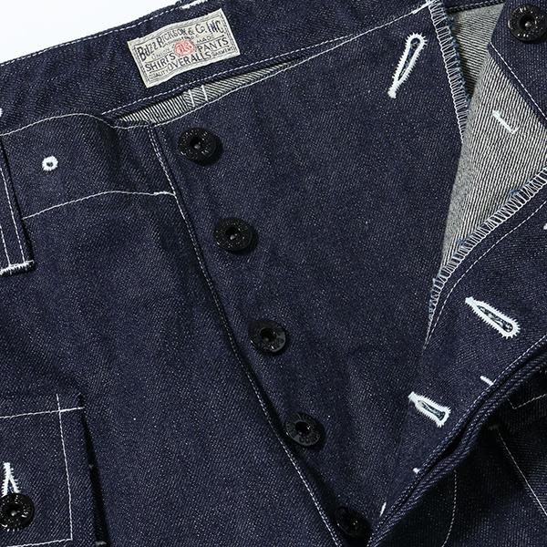 バズリクソンズ BUZZ RICKSONS モンキーパンツ BR42637 U.S. MARINE CORPS M-1944 DENIM CIV. PANTS ミリタリー デニム ボトム アメカジ 東洋 メンズの画像