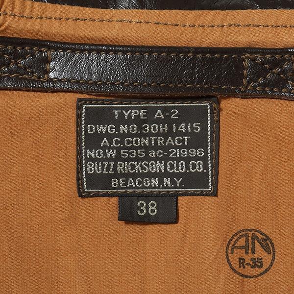 バズリクソンズ BUZZ RICKSONS フライトジャケット BR80644 赤リブ A-2 CONTRACT No.W535 ac-21996 レザー 馬革 ミリタリー ヴィンテージ アメカジ メンズ | BUZZ RICKSON'S | 11