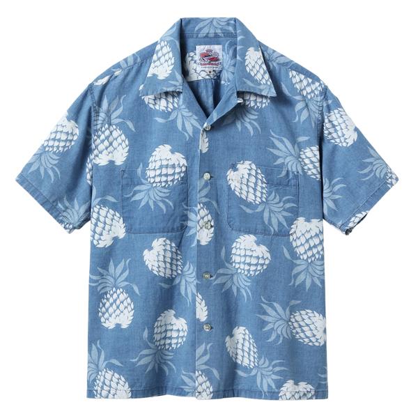 デュークカハナモク DUKE KAHANAMOKU アロハシャツ DK39641 半袖 コットン インディゴ DUKE'S PINEAPPLE パイナップル サンサーフ アメカジ メンズ 東洋 | DUKE KAHANAMOKU | 02