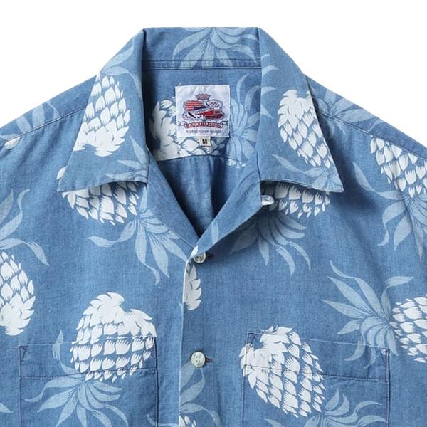 デュークカハナモク DUKE KAHANAMOKU アロハシャツ DK39641 半袖 コットン インディゴ DUKE'S PINEAPPLE パイナップル サンサーフ アメカジ メンズ 東洋 | DUKE KAHANAMOKU | 03