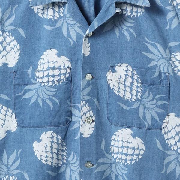 デュークカハナモク DUKE KAHANAMOKU アロハシャツ DK39641 半袖 コットン インディゴ DUKE'S PINEAPPLE パイナップル サンサーフ アメカジ メンズ 東洋 | DUKE KAHANAMOKU | 04