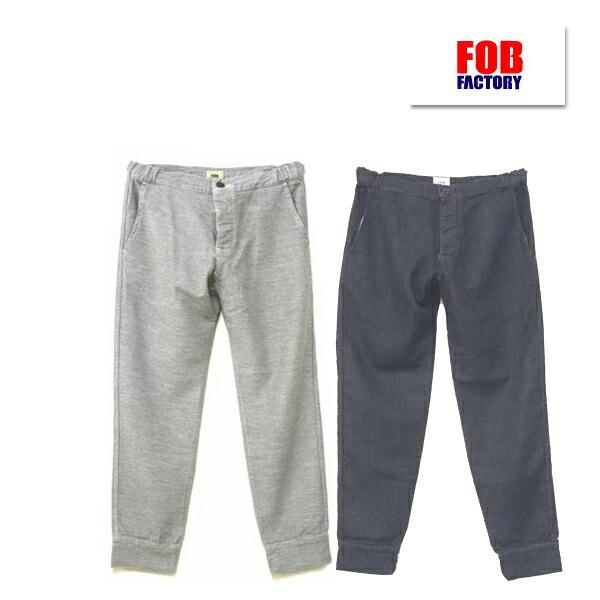 FOB FACTORY エフオービーファクトリー RELAX SWEAT PANTS F0520 リラックス スウェット パンツ ボトム テーパード デニム インディゴ ジッパーフライ アメカジ | FOB FACTORY