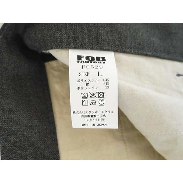 FOB FACTORY エフオービーファクトリー ワイドトラウザーズ F0529 スラックス ボトム テーパード ストレッチ ポリエステル コットン アメカジ メンズ 新作 | FOB FACTORY | 13