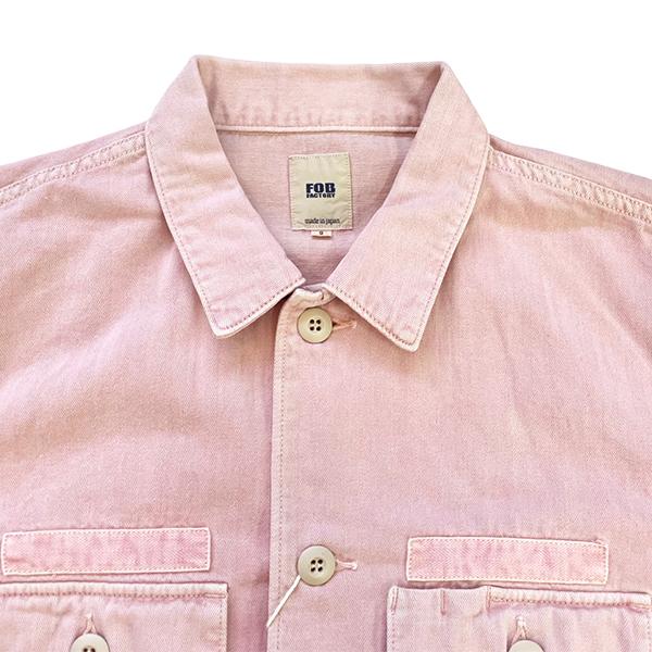 FOB FACTORY HBT FATIGUE JKT F2461 ファティーグジャケット ヘリンボーン ピンク コットン リネン ミリタリー ヴィンテージ アメカジ 日本製 2026年 春夏 | FOB FACTORY | 06