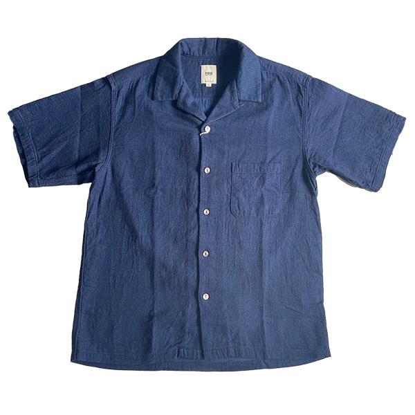FOB FACTORY オープンカラーシャツ F3508 ID HOLIDAY SHIRT インディゴ コットン 半袖 開襟 パナマダブルガーゼ 大きめ シンプル アメカジ 2025年 春夏 新作 | FOB FACTORY | 03