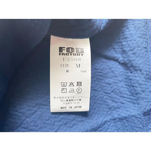 FOB FACTORY オープンカラーシャツ F3508 ID HOLIDAY SHIRT インディゴ コットン 半袖 開襟 パナマダブルガーゼ 大きめ シンプル アメカジ 2025年 春夏 新作 | FOB FACTORY | 09