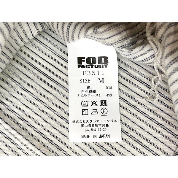 FOB FACTORY FOBファクトリー F3511 バンドカラーシャツ ストライプ コットン 長袖 薄手 カジュアル シンプル 起毛 アメカジ 日本製 2025年 春夏 新作 | FOB FACTORY | 12