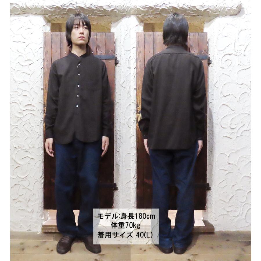 FOB FACTORY FOBファクトリー F3511 バンドカラーシャツ ストライプ コットン 長袖 薄手 カジュアル シンプル 起毛 アメカジ 日本製 2025年 春夏 新作 | FOB FACTORY | 13