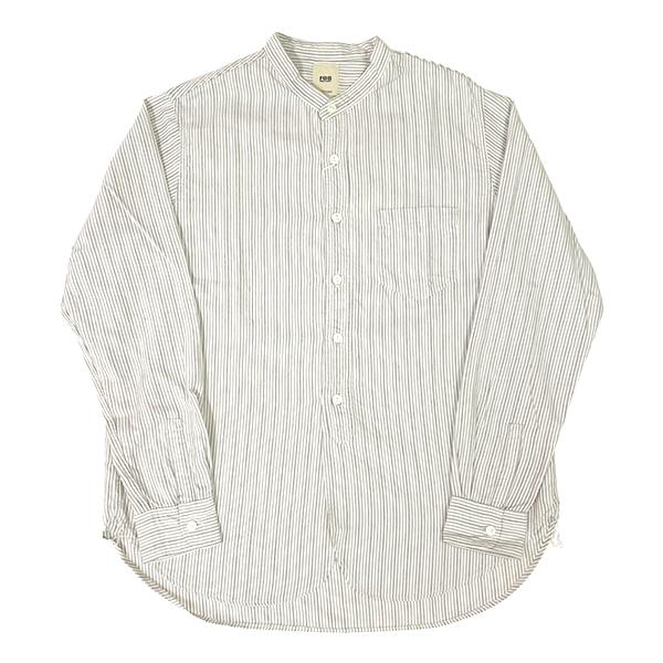 FOB FACTORY FOBファクトリー F3511 バンドカラーシャツ ストライプ コットン 長袖 薄手 カジュアル シンプル 起毛 アメカジ 日本製 2025年 春夏 新作 | FOB FACTORY | 05