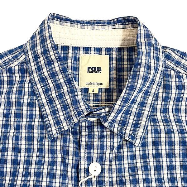 FOB FACTORY FOBファクトリー F3516 INDIGO CHECK WORK SHIRT チェックシャツ インディゴ 長袖 薄手 アメカジ | FOB FACTORY | 03