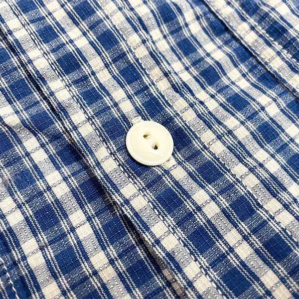FOB FACTORY FOBファクトリー F3516 INDIGO CHECK WORK SHIRT チェックシャツ インディゴ 長袖 薄手 アメカジ | FOB FACTORY | 04