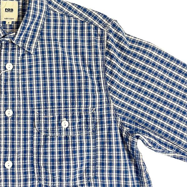 FOB FACTORY FOBファクトリー F3516 INDIGO CHECK WORK SHIRT チェックシャツ インディゴ 長袖 薄手 アメカジ | FOB FACTORY | 05