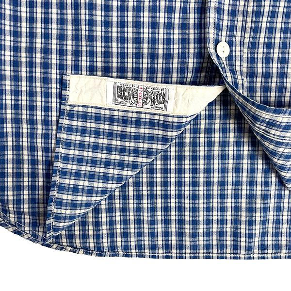 FOB FACTORY FOBファクトリー F3516 INDIGO CHECK WORK SHIRT チェックシャツ インディゴ 長袖 薄手 アメカジ | FOB FACTORY | 07
