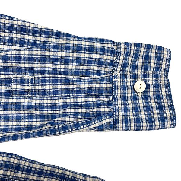 FOB FACTORY FOBファクトリー F3516 INDIGO CHECK WORK SHIRT チェックシャツ インディゴ 長袖 薄手 アメカジ | FOB FACTORY | 08