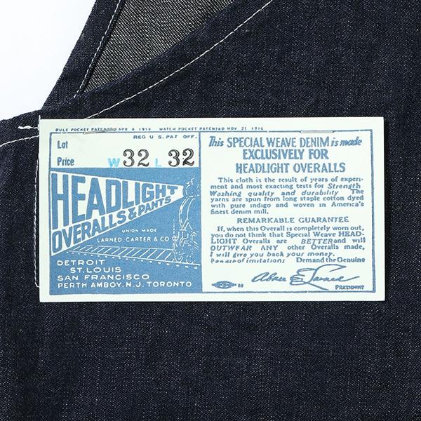 HEAD LIGHT（ヘッドライト） オーバーオール HD42611 HEADLIGHT 9.5oz