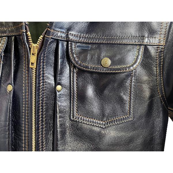 Y'2 LEATHER ワイツーレザー フライトジャケット IB-161 INDIGO