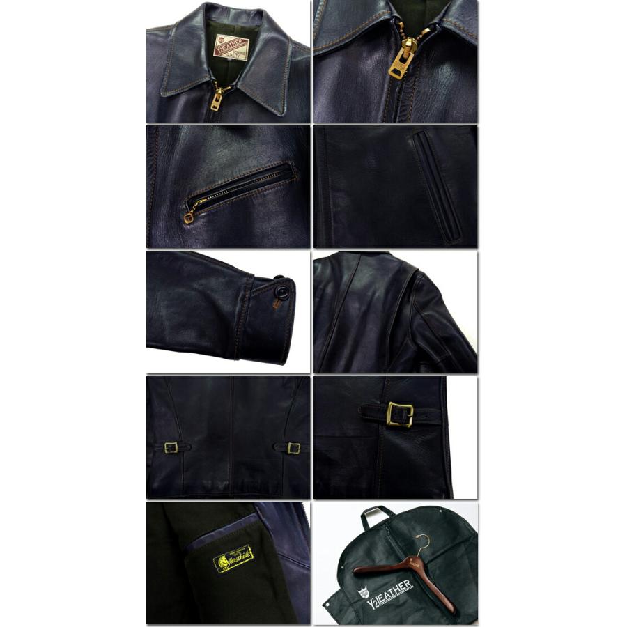 Y'2 LEATHER ワイツーレザー シングル ライダース IR-42 インディゴ