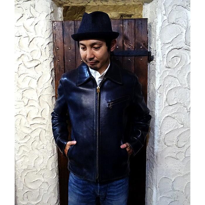 Y'2 LEATHER ワイツーレザー シングル ライダース IR-42 インディゴ