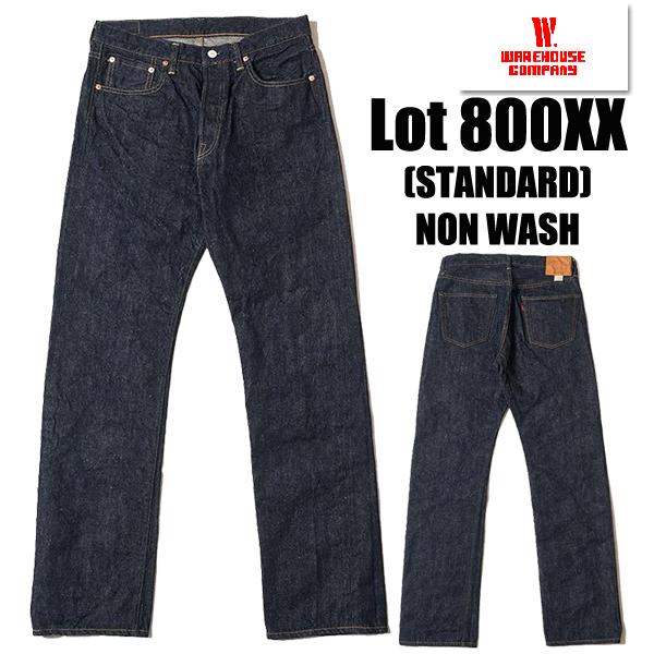 ウエアハウス　warehouseブラックデニム W32 L32 lot800 WAREHOUSE（ウエアハウス） ジーンズ Lot 800XX (STANDARD) 細身 ノン