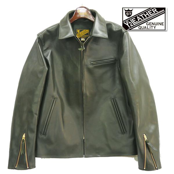 マー　ワイツーレザー　Y'2LEATHER pr-65 オリーブ　限定色 Y'2 LEATHER ワイツーレザー ライダース PR-65 Y2 ヴィンテージホース
