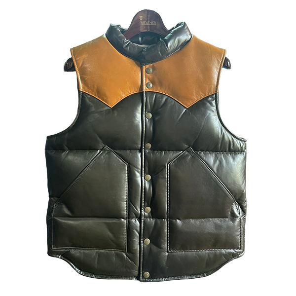 Y'2 LEATHER ワイツーレザー ダウンベスト OV-01 OLIVE×CAME OIL SOFT