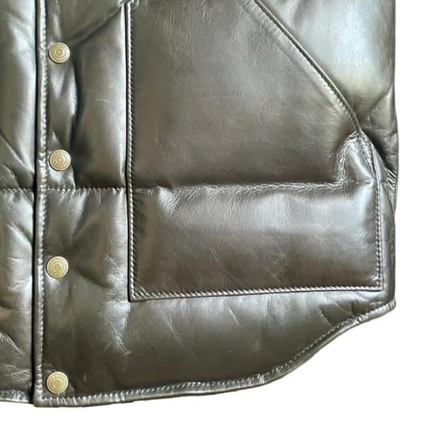 Y'2 LEATHER ワイツーレザー ダウンベスト OV-01 OLIVE×CAME OIL SOFT