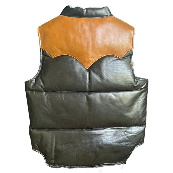 Y'2 LEATHER ワイツーレザー ダウンベスト OV-01 OLIVE×CAME OIL SOFT