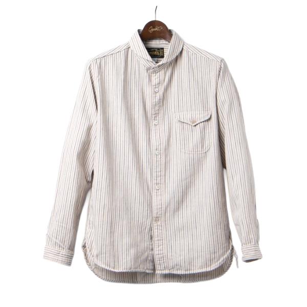 半額　　ORGUEIL 長袖シャツ M ストライプオルゲイユ ORGUEIL（オルゲイユ） ワークシャツ OR-5007E ショールカラー シャツ