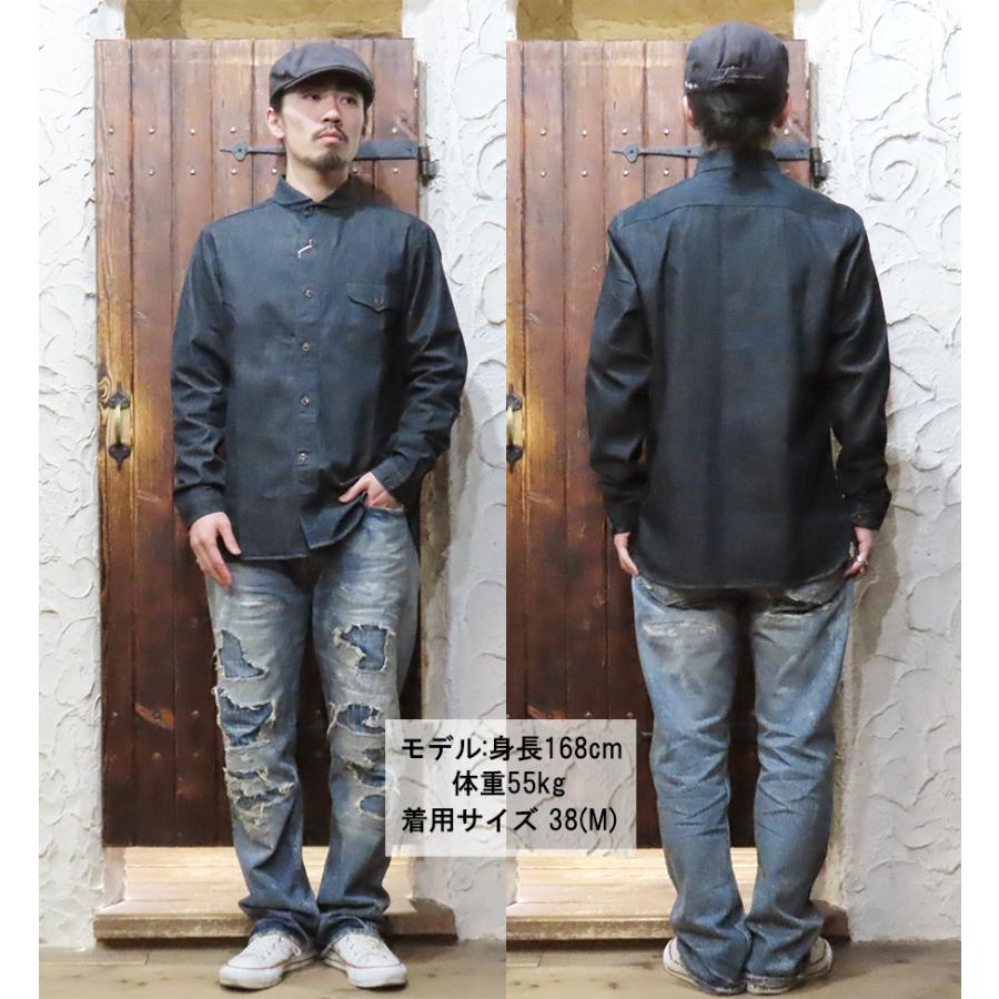 ORGUEIL ブラック コットンリネン長袖シャツ ORGUEIL ブラック コットンリネン長袖シャツ