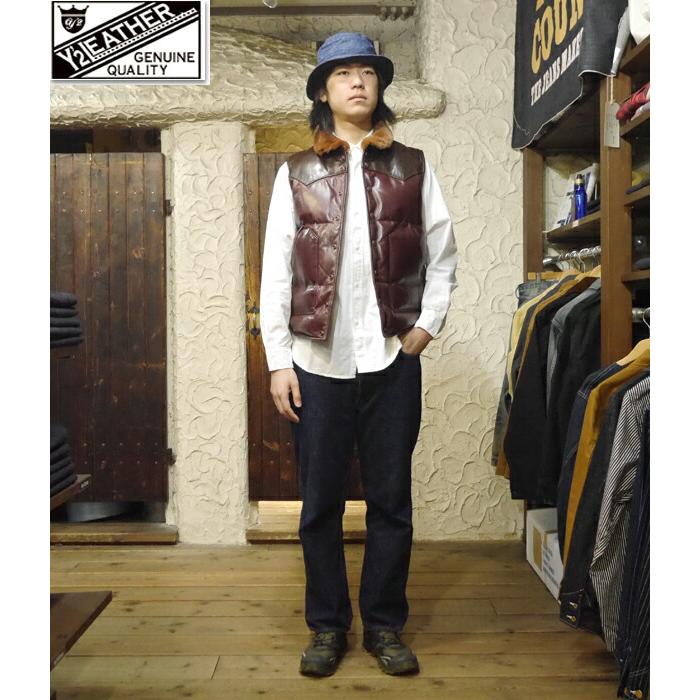 Y'2 LEATHER ワイツーレザー ダウンベスト OV-01-M オイルソフト