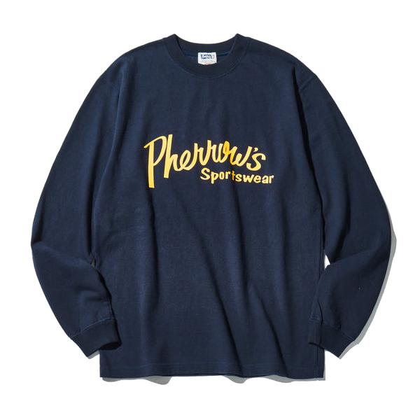 Pherrow's フェローズ ロンT PLT1 ロゴ プリント 長袖 Tシャツ