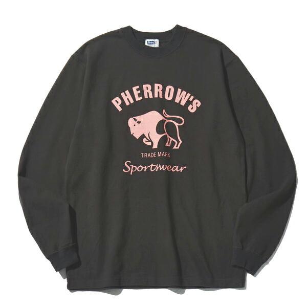 フェローズ Pherrow's ロンT PLT2 ロゴ バッファロー プリント 長袖 Tシャツ カットソー コットン クルーネック アメカジ 定番 ロングセラー メンズ | Pherrow's | 08