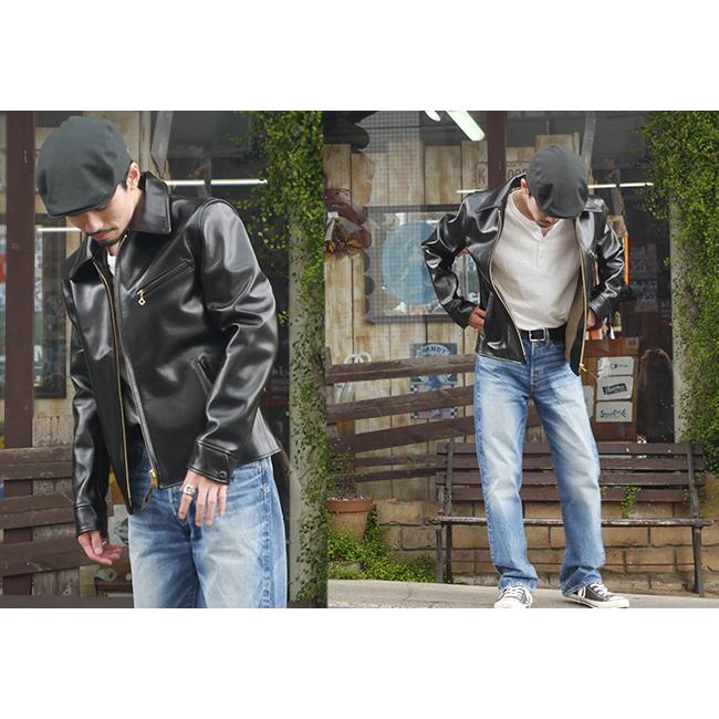 美品 XL相当 Y'2 LEATHER レザージャケット 馬革 42 襟付き Y'2 LEATHER ワイツーレザー シングルライダース HR-42 別注