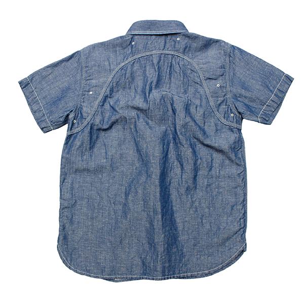 Pherrow’s フェローズ 半袖シャンブレーワークシャツ XL Pherrow's フェローズ '40年代モデルワークシャツ EASY NAVY