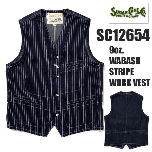 SUGAR CANE シュガーケーン ベスト SC12654 ウォバッシュ ストライプ