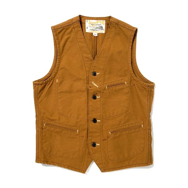 シュガーケーン　BROWN DUCK WORK VEST　40　Lサイズ SUGAR CANE シュガーケーン ワークベスト SC14375 ブラウンダック 13oz