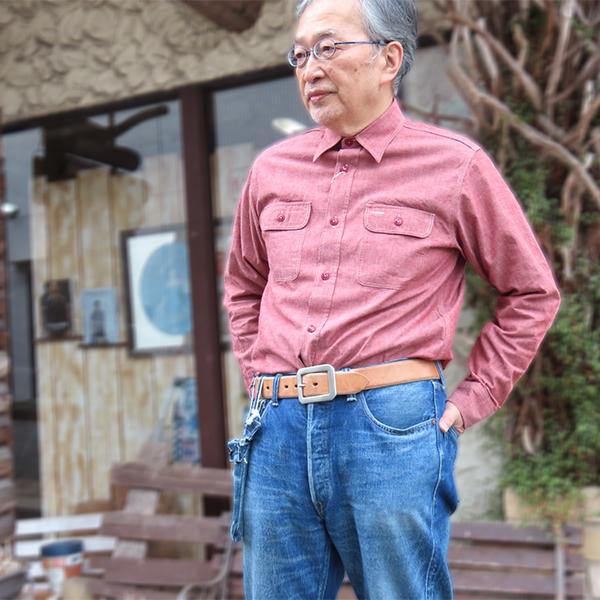 SUGAR CANE シュガーケーン レッド シャンブレーシャツ SC29682 RED