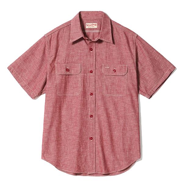 SUGAR CANE シュガーケーン レッド シャンブレーシャツ SC39703 RED
