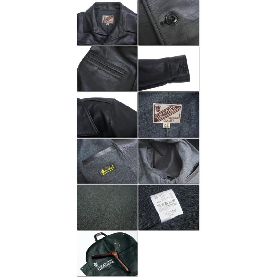 Y'2 LEATHER ワイツーレザー カーコート SHC-76 墨黒ホース Y'2 LEATHER ワイツーレザー カーコート SHC-76 墨黒ホース