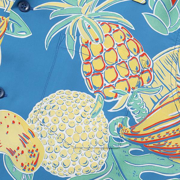 SUN SURF サンサーフ 半袖アロハシャツ XS パイナップル 水色 SUN SURF サンサーフ 半袖 アロハシャツ 