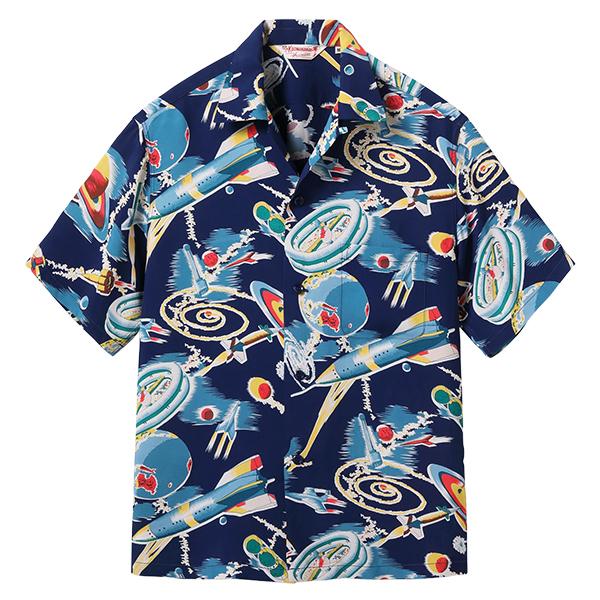 美品✨SUN SURF サンサーフ　オープンカラーアロハシャツ　リネン・レーヨン SUN SURF サンサーフ アロハシャツ SS39477 THE SPACE SHIP 半袖