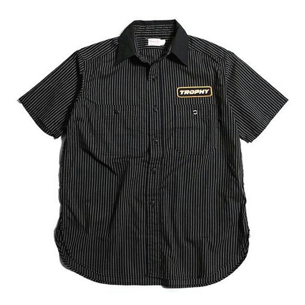 トロフィークロージング TROPHY CLOTHING ガスワーカーシャツ TR22SS-406 ワークシャツ 半袖 T/Cワークストライプ ロゴ アメカジ バイカー 日本製 2022年新作｜ragtim-store｜04