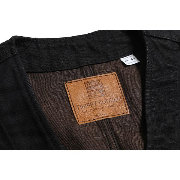 トロフィークロージング TROPHY CLOTHING ベスト Lot 3905 Rancher Vest Blackie Denim 硫化染め 反応染め ブラック ワーク バイカー アメカジ メンズ | TROPHY CLOTHING | 07