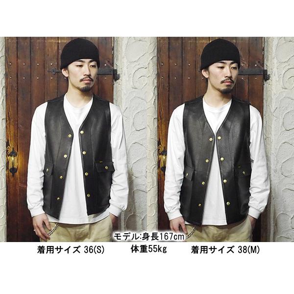 トロフィークロージング TROPHY CLOTHING TR-YL07 ランチャーベスト レザーベスト ステアハイド 牛革 バイカー アメカジ | TROPHY CLOTHING | 04