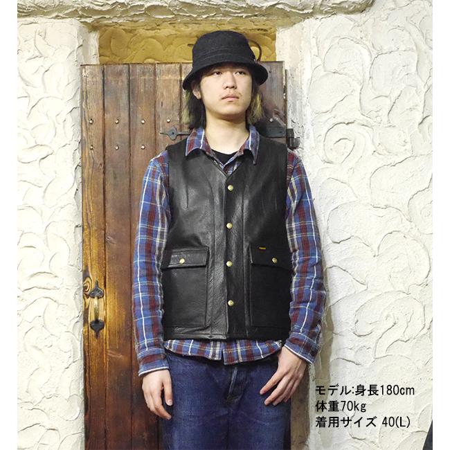 トロフィークロージング TROPHY CLOTHING TR-YL07 ランチャーベスト レザーベスト ステアハイド 牛革 バイカー アメカジ | TROPHY CLOTHING | 05