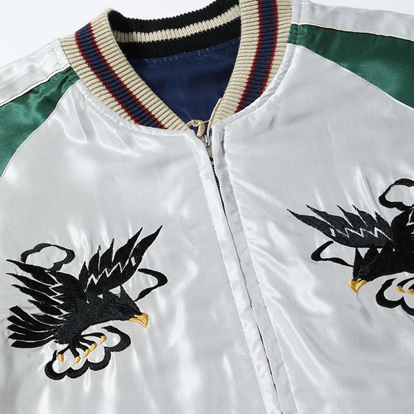 テーラー東洋 TAILOR東洋 リバーシブル スカジャン TT15877-128 Acetate Souvenir Jacket HAWAII MAP DRAGON & TIGER ハワイ 虎 アメカジ メンズの画像
