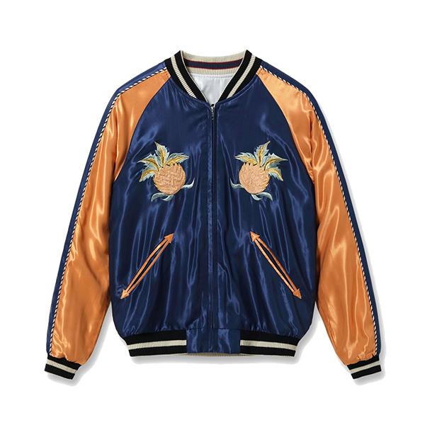 テーラー東洋 TAILOR東洋 リバーシブル スカジャン TT15877-128 Acetate Souvenir Jacket HAWAII MAP DRAGON & TIGER ハワイ 虎 アメカジ メンズの画像