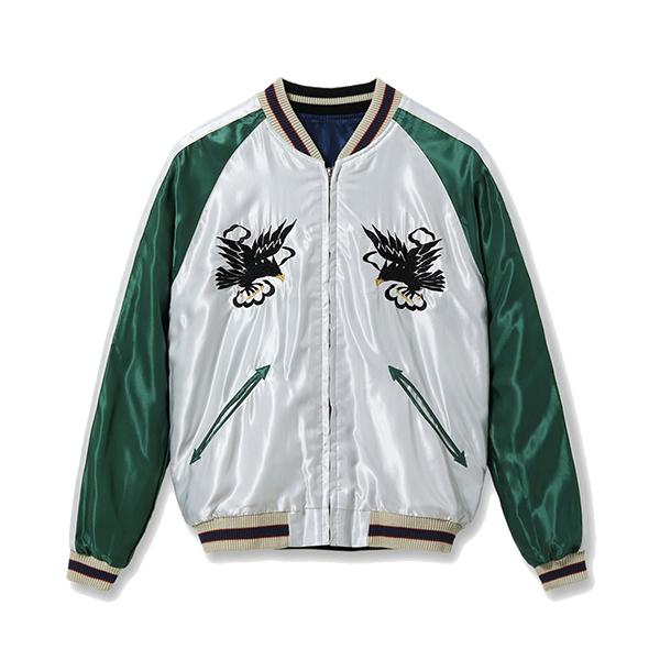 テーラー東洋 TAILOR東洋 リバーシブル スカジャン TT15877-128 Acetate Souvenir Jacket HAWAII MAP DRAGON & TIGER ハワイ 虎 アメカジ メンズの画像